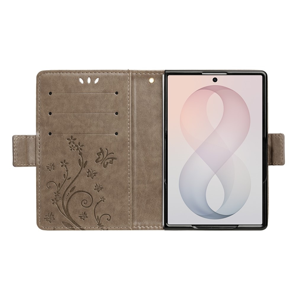 Flowers könyvformájú tok a Samsung Galaxy Z Fold8 5G-hez – szürke