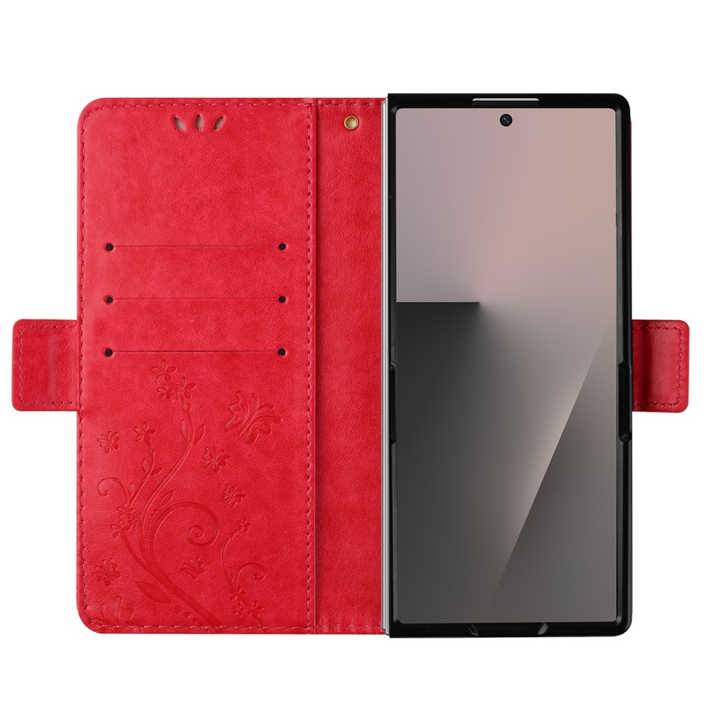 Flowers könyvformájú tok a Samsung Galaxy Z Fold8 Ultra 5G-hez – piros
