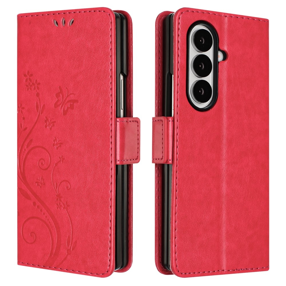Flowers könyvformájú tok a Samsung Galaxy Z Fold8 Ultra 5G-hez – piros