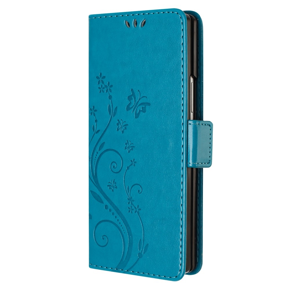 Flowers könyvformájú tok a Samsung Galaxy Z Fold8 Ultra 5G-hez – kék
