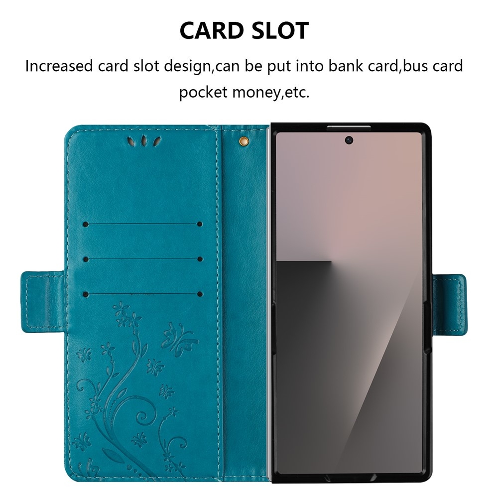 Flowers könyvformájú tok a Samsung Galaxy Z Fold8 Ultra 5G-hez – kék