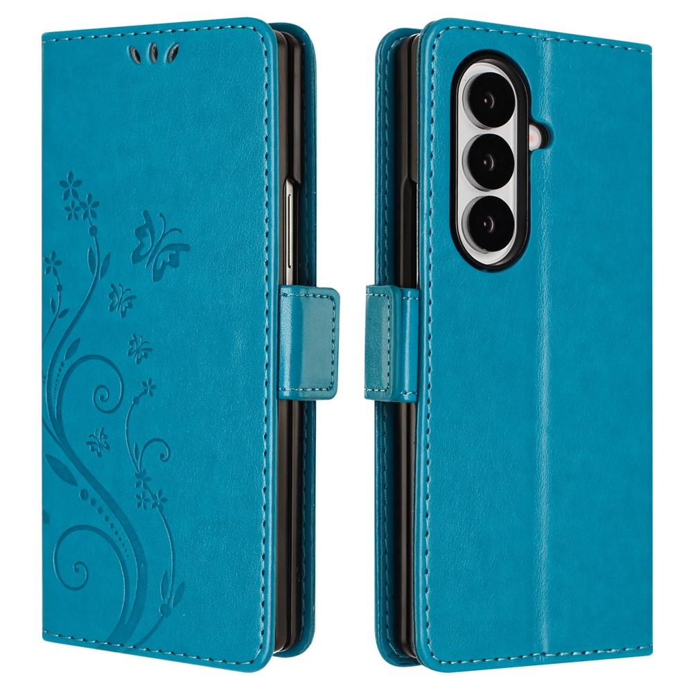 Flowers könyvformájú tok a Samsung Galaxy Z Fold8 Ultra 5G-hez – kék