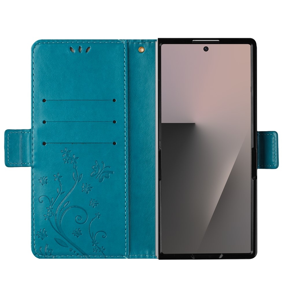 Flowers könyvformájú tok a Samsung Galaxy Z Fold8 Ultra 5G-hez – kék