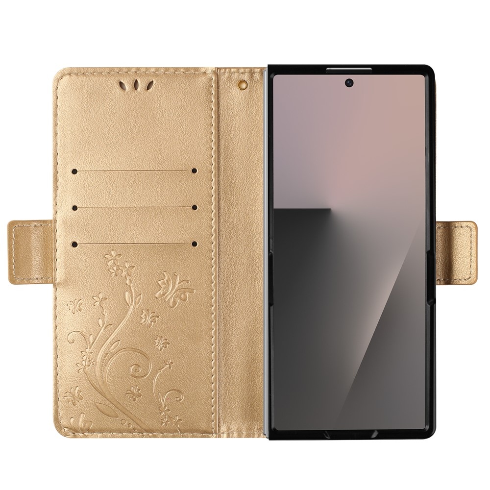 Flowers könyvformájú tok a Samsung Galaxy Z Fold8 Ultra 5G-hez – arany