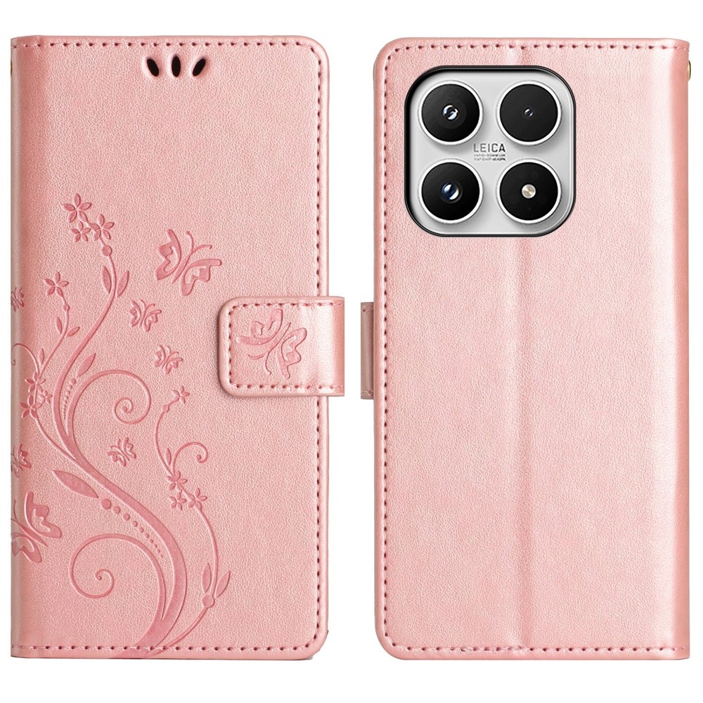 Virágok könyv tok Xiaomi 17 - rózsa arany