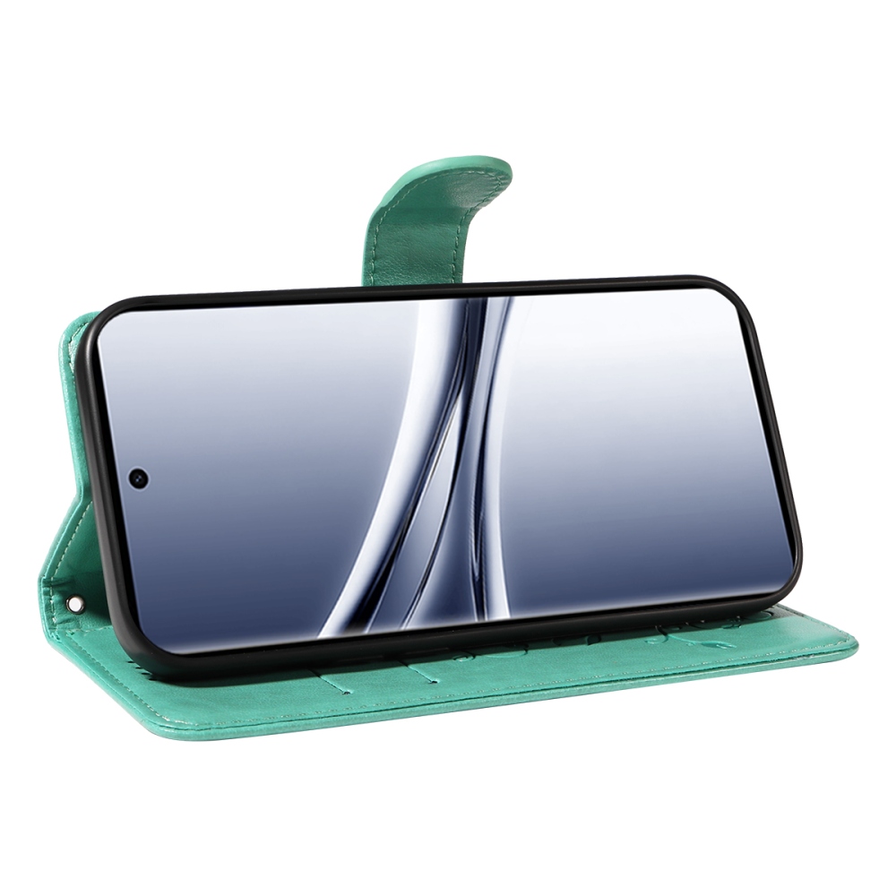 Virágok könyv tok Xiaomi Poco M8 5G/Redmi Note 15 5G/Note 15 4G - teal színben