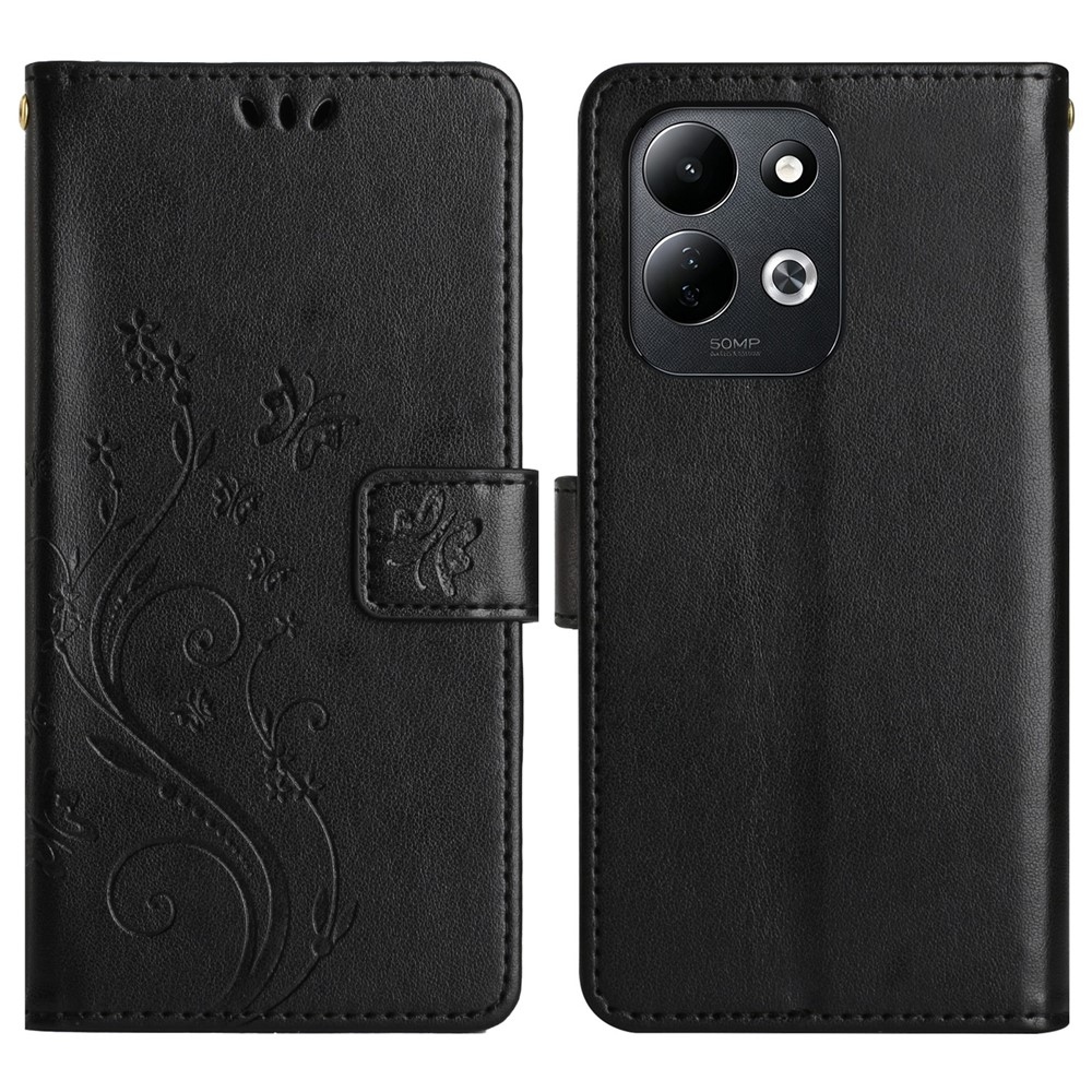 Flowers könyvformájú tok a Xiaomi Redmi 17 4G/5G-hez – fekete