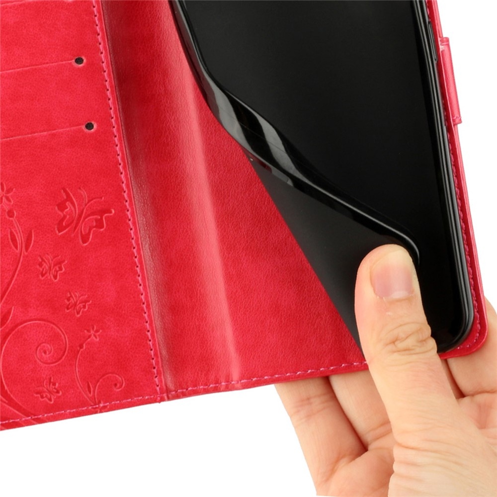 Flowers könyvformájú tok a Xiaomi Redmi 17 4G/5G-hez – piros