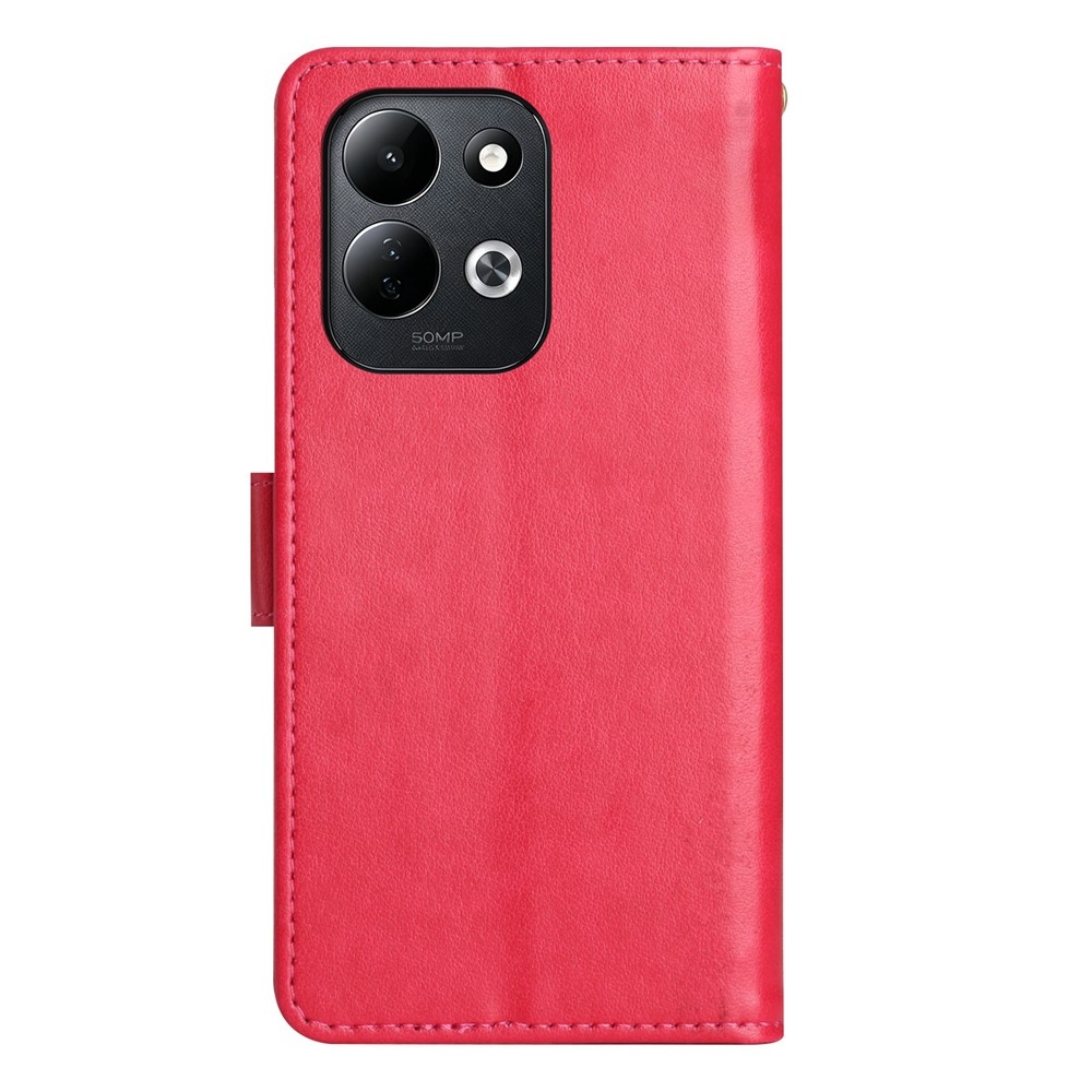 Flowers könyvformájú tok a Xiaomi Redmi 17 4G/5G-hez – piros