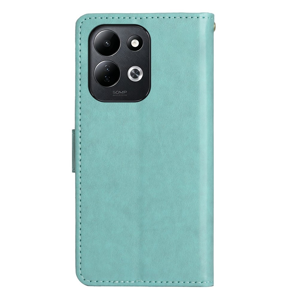 Flowers könyvformájú tok a Xiaomi Redmi 17 4G/5G-hez – kék-zöld