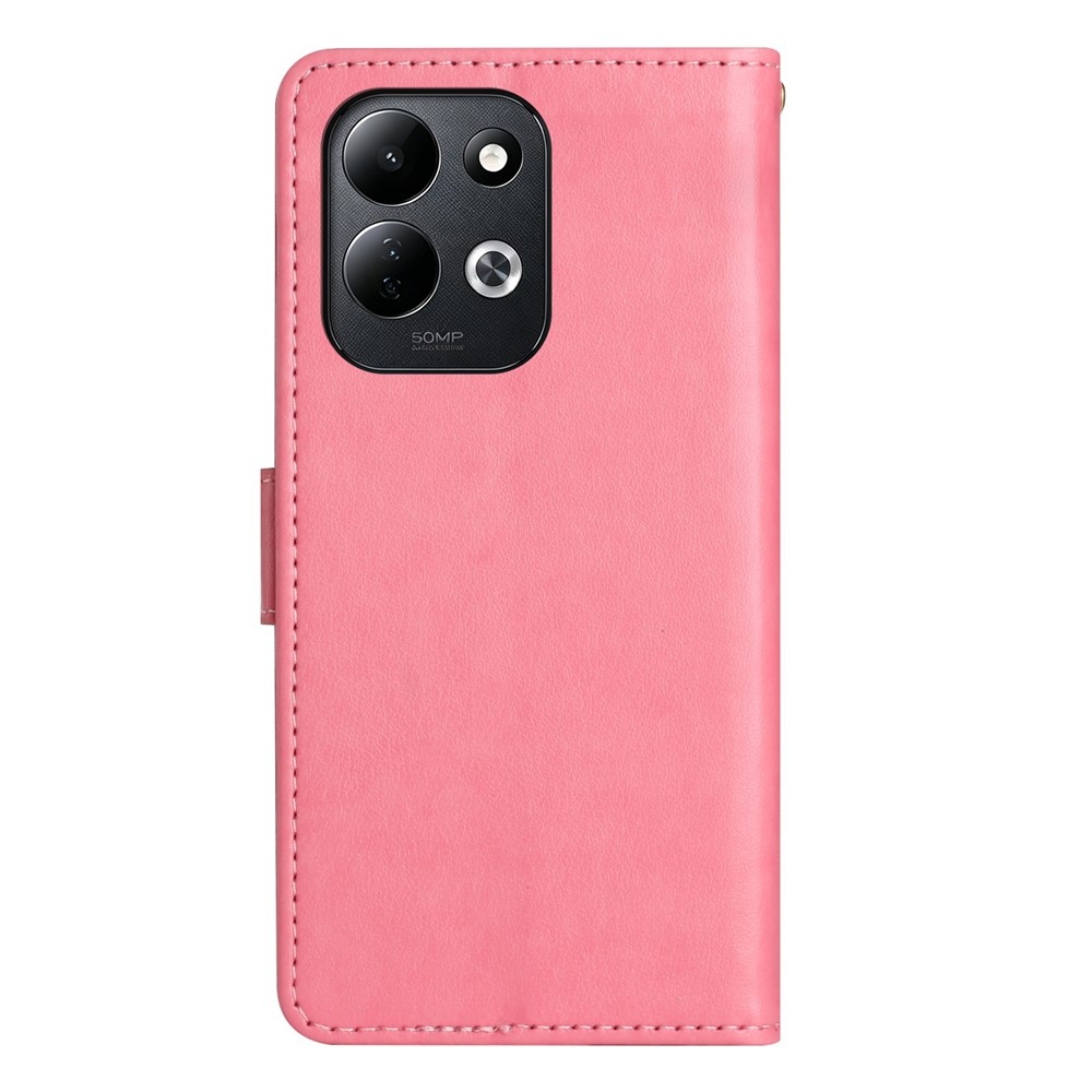 Flowers könyvformájú tok a Xiaomi Redmi 17 4G/5G-hez – rózsaszín