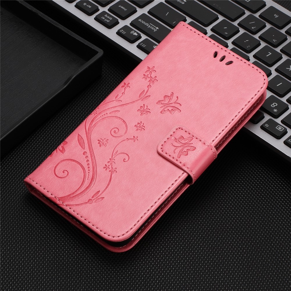 Flowers könyvformájú tok a Xiaomi Redmi 17 4G/5G-hez – rózsaszín