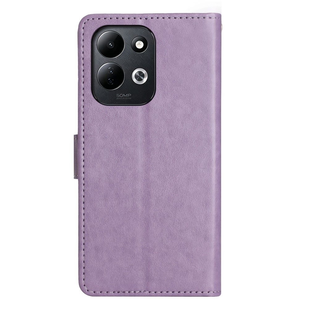 Flowers könyvhátú tok a Xiaomi Redmi 17 4G/5G-hez – világos lila