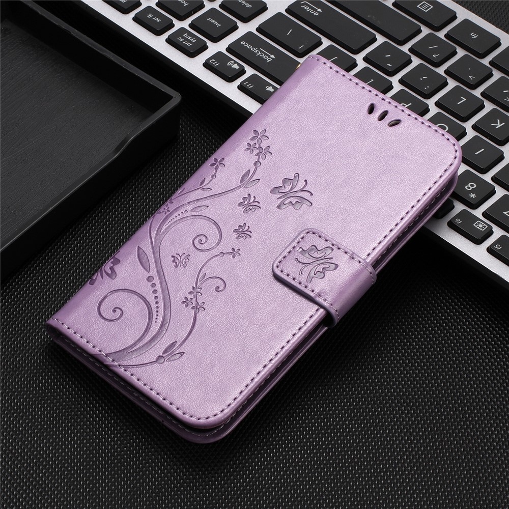Flowers könyvhátú tok a Xiaomi Redmi 17 4G/5G-hez – világos lila