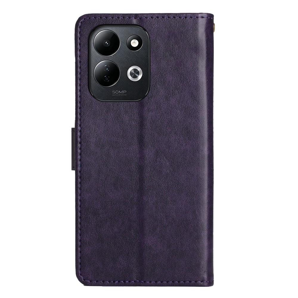 Flowers könyvformájú tok a Xiaomi Redmi 17 4G/5G-hez – sötétlila