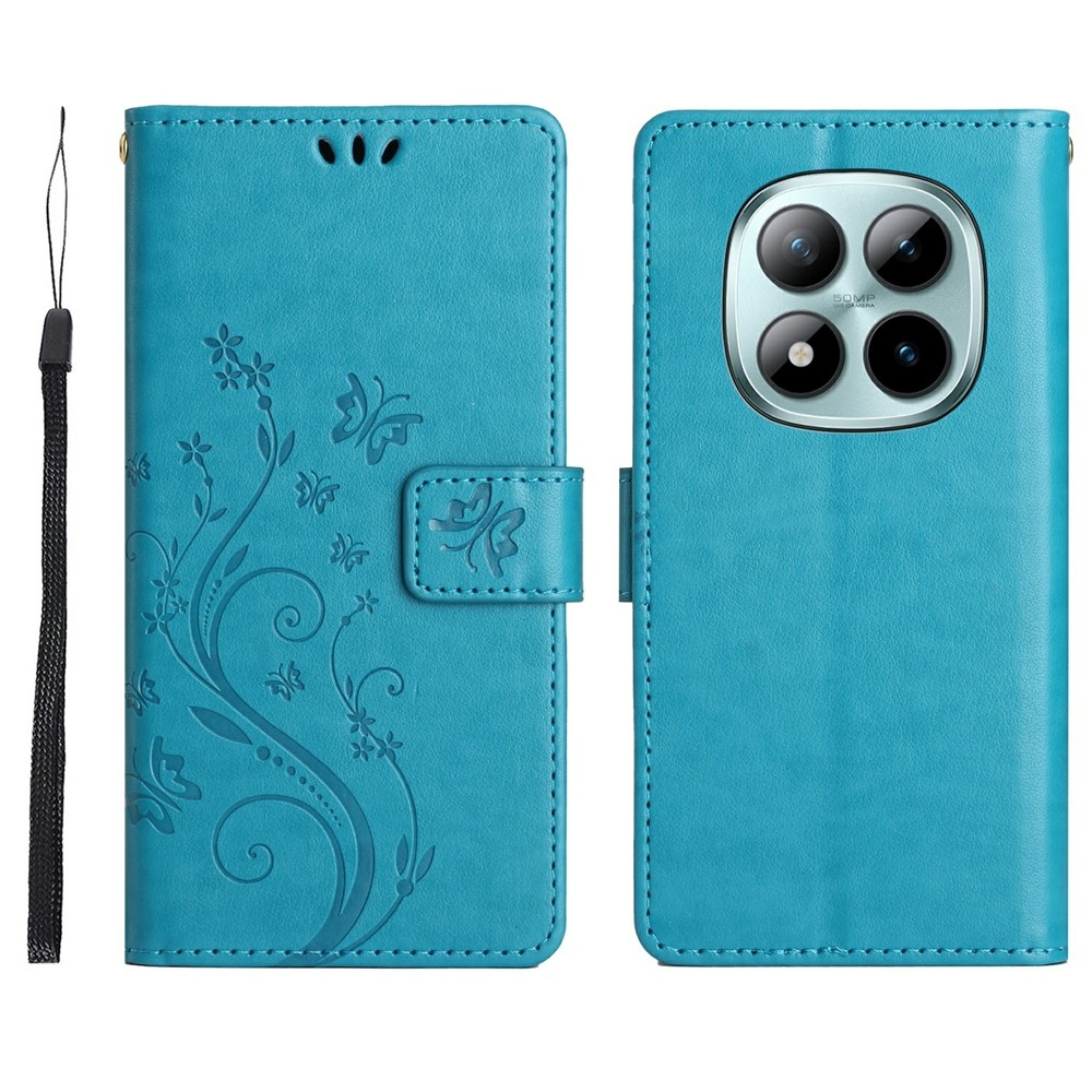 Virágok könyv tok Xiaomi Redmi Note 15 Pro 4G - kék