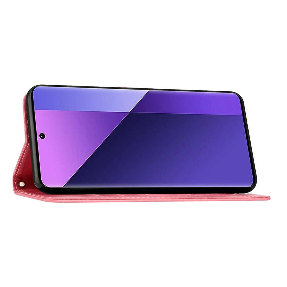 Virágok könyv tok Xiaomi Redmi Note 15 Pro 4G - rózsaszínű