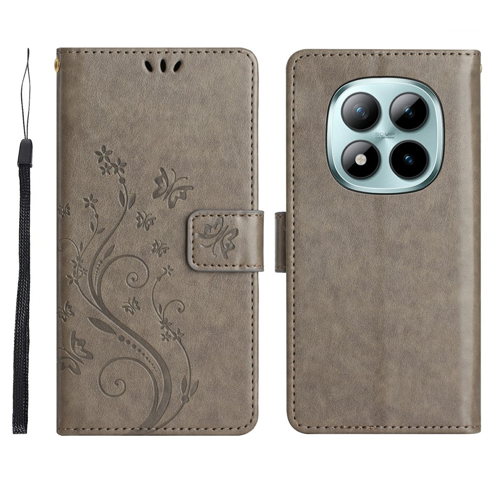 Virágok könyv tok Xiaomi Redmi Note 15 Pro 4G - szürke