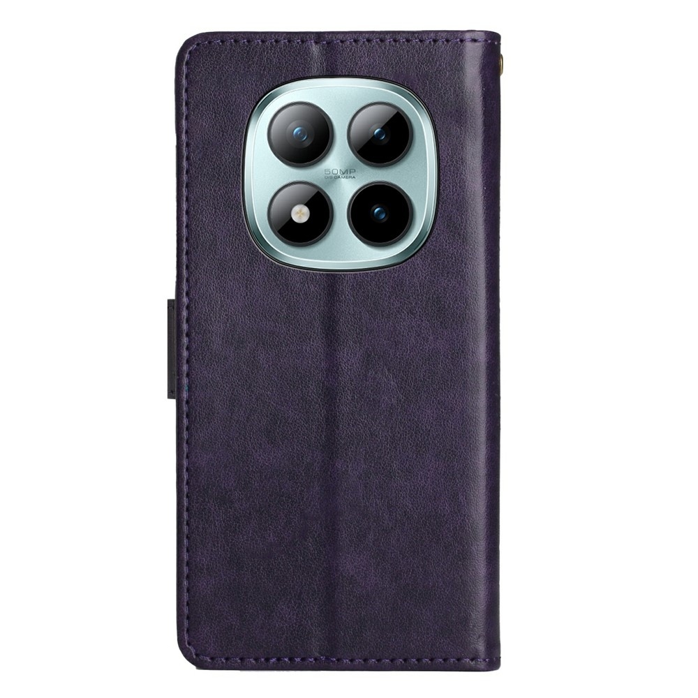 Virágok könyv tok Xiaomi Redmi Note 15 Pro 4G - sötét lila