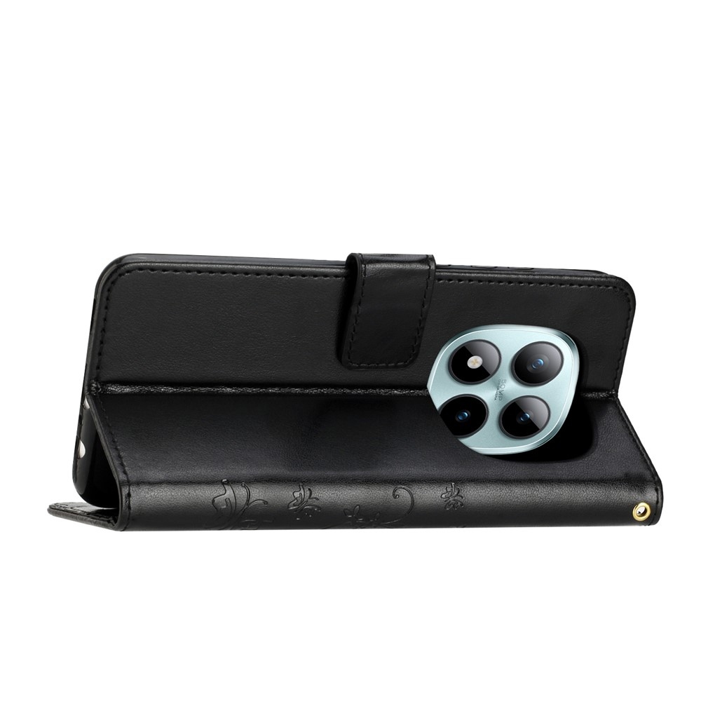 Virágok könyv tok Xiaomi Redmi Note 15 Pro+ 5G/Xiaomi Poco M8 Pro 5G - fekete