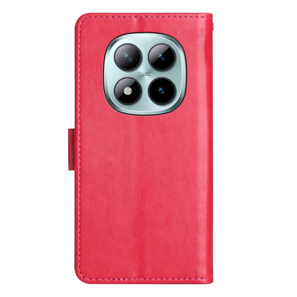 Virágok könyv tok Xiaomi Redmi Note 15 Pro+ 5G/Xiaomi Poco M8 Pro 5G - piros