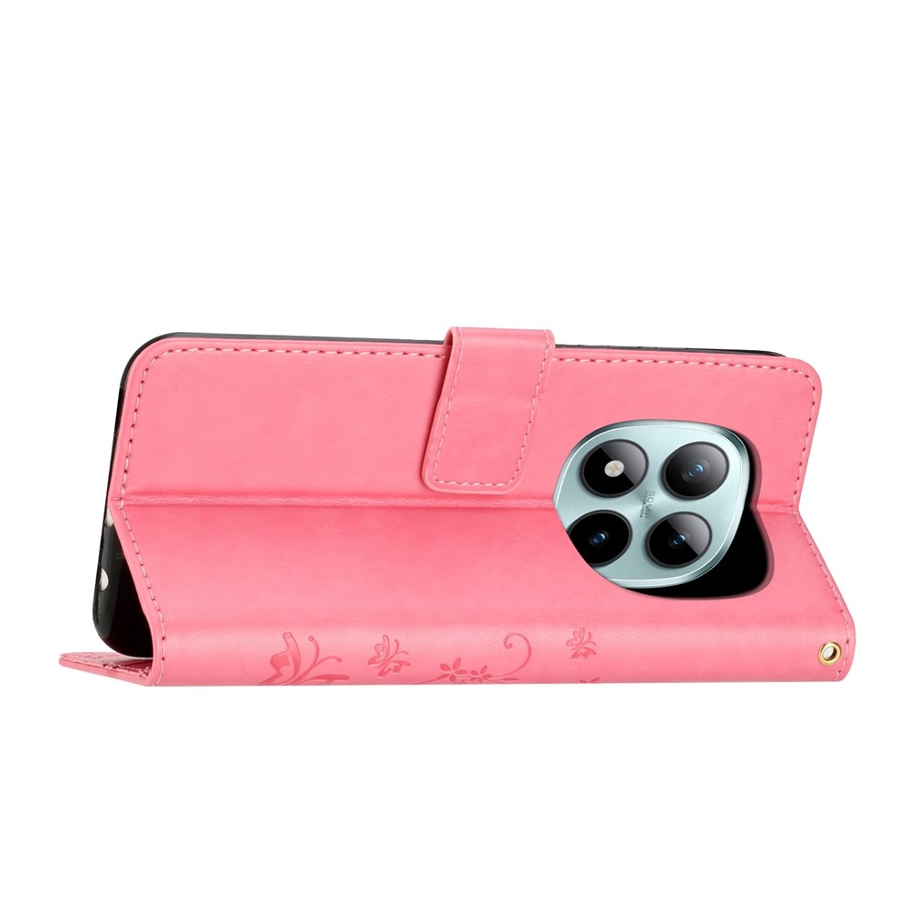 Virágok könyv tok Xiaomi Redmi Note 15 Pro+ 5G/Xiaomi Poco M8 Pro 5G - rózsaszínű