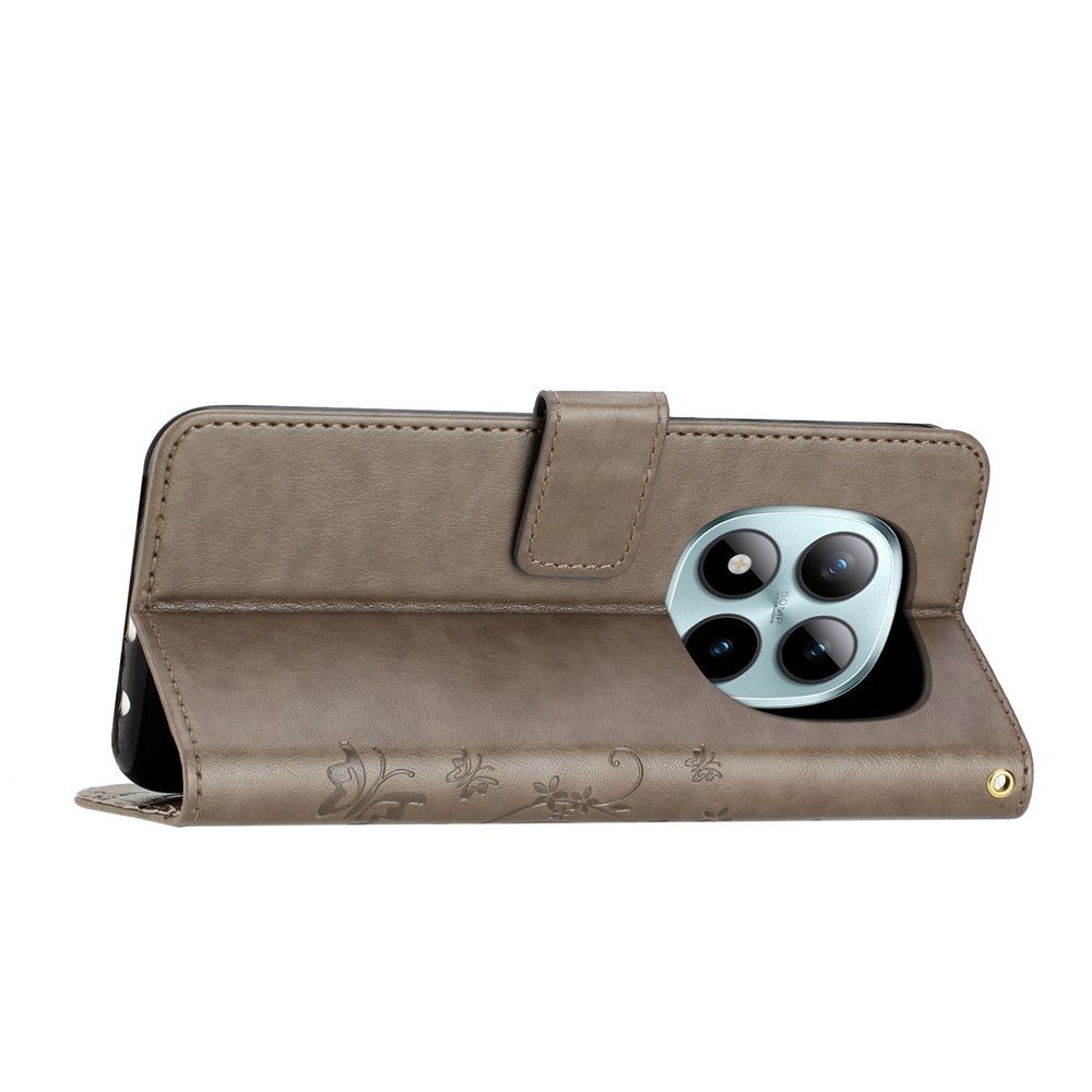 Virágok könyv tok Xiaomi Redmi Note 15 Pro+ 5G/Xiaomi Poco M8 Pro 5G - szürke