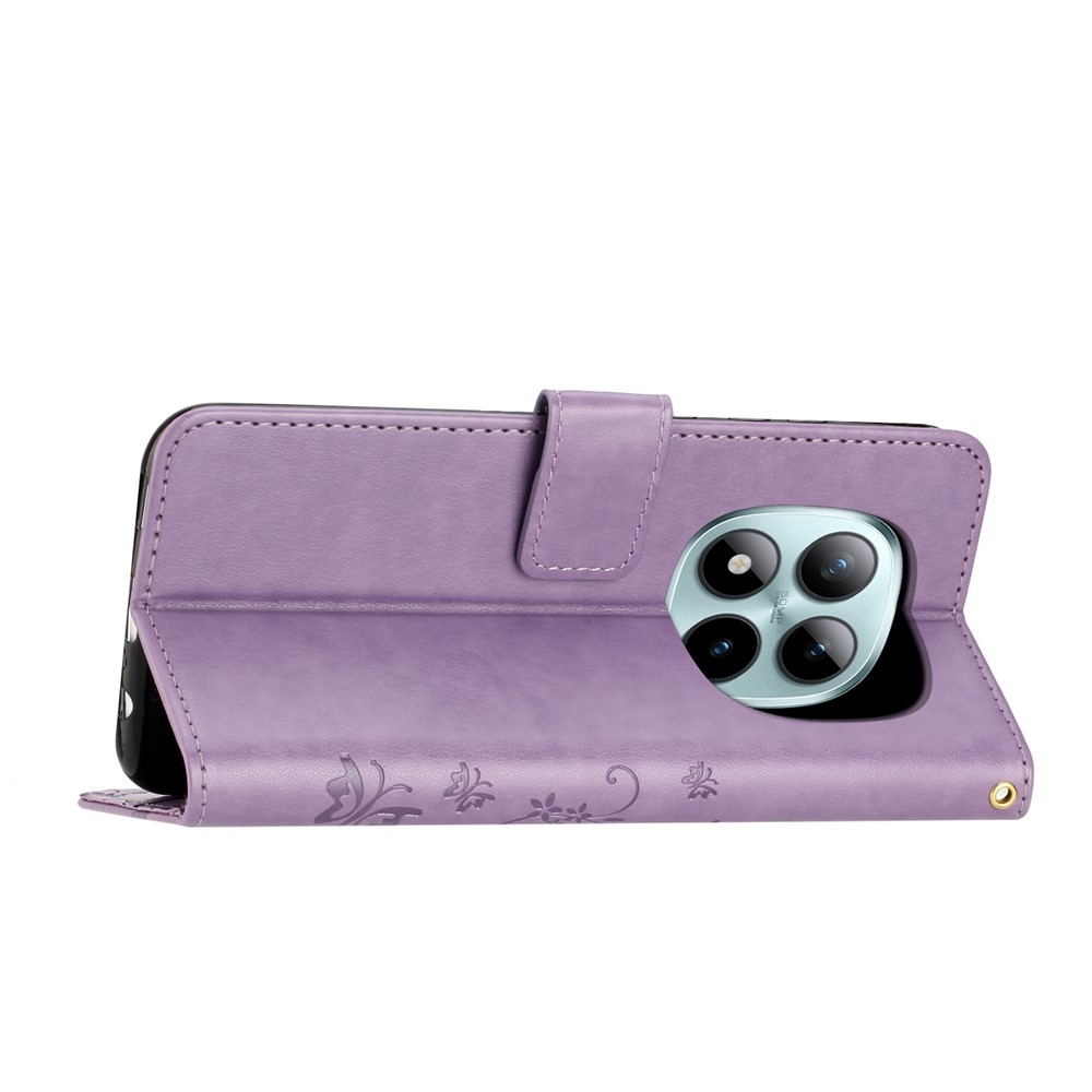 Virágok könyv tok Xiaomi Redmi Note 15 Pro+ 5G/Xiaomi Poco M8 Pro 5G - világos lila