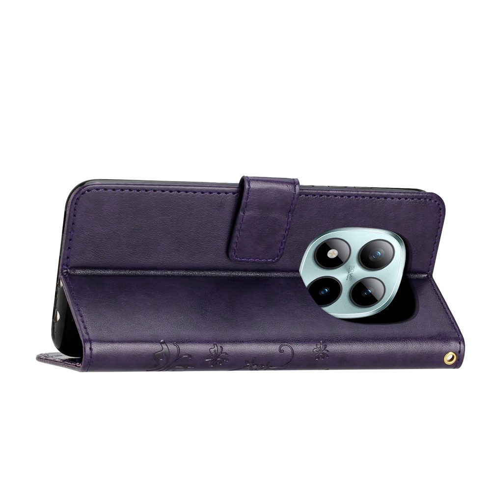 Virágok könyv tok Xiaomi Redmi Note 15 Pro+ 5G/Xiaomi Poco M8 Pro 5G - sötét lila