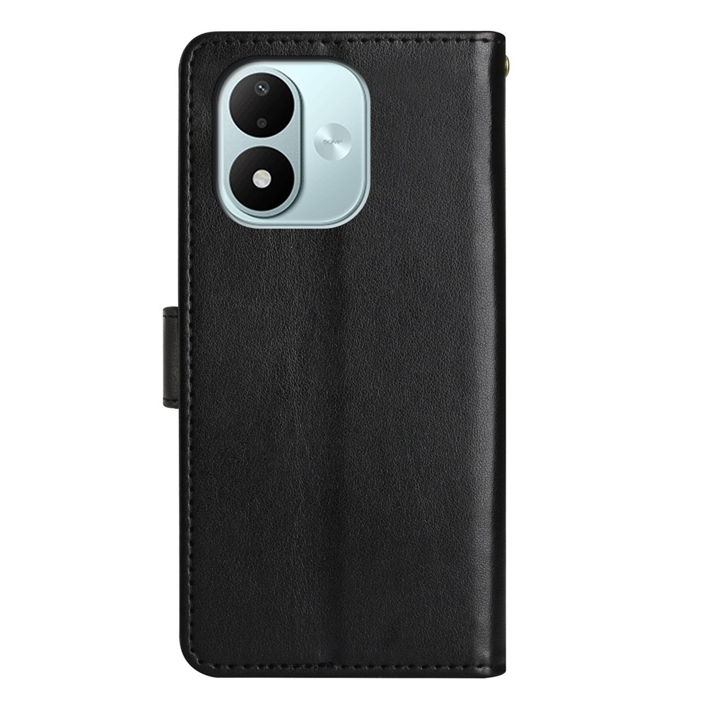 Flowers könyvformájú tok a Xiaomi Redmi Note 17 4G/5G-hez – fekete