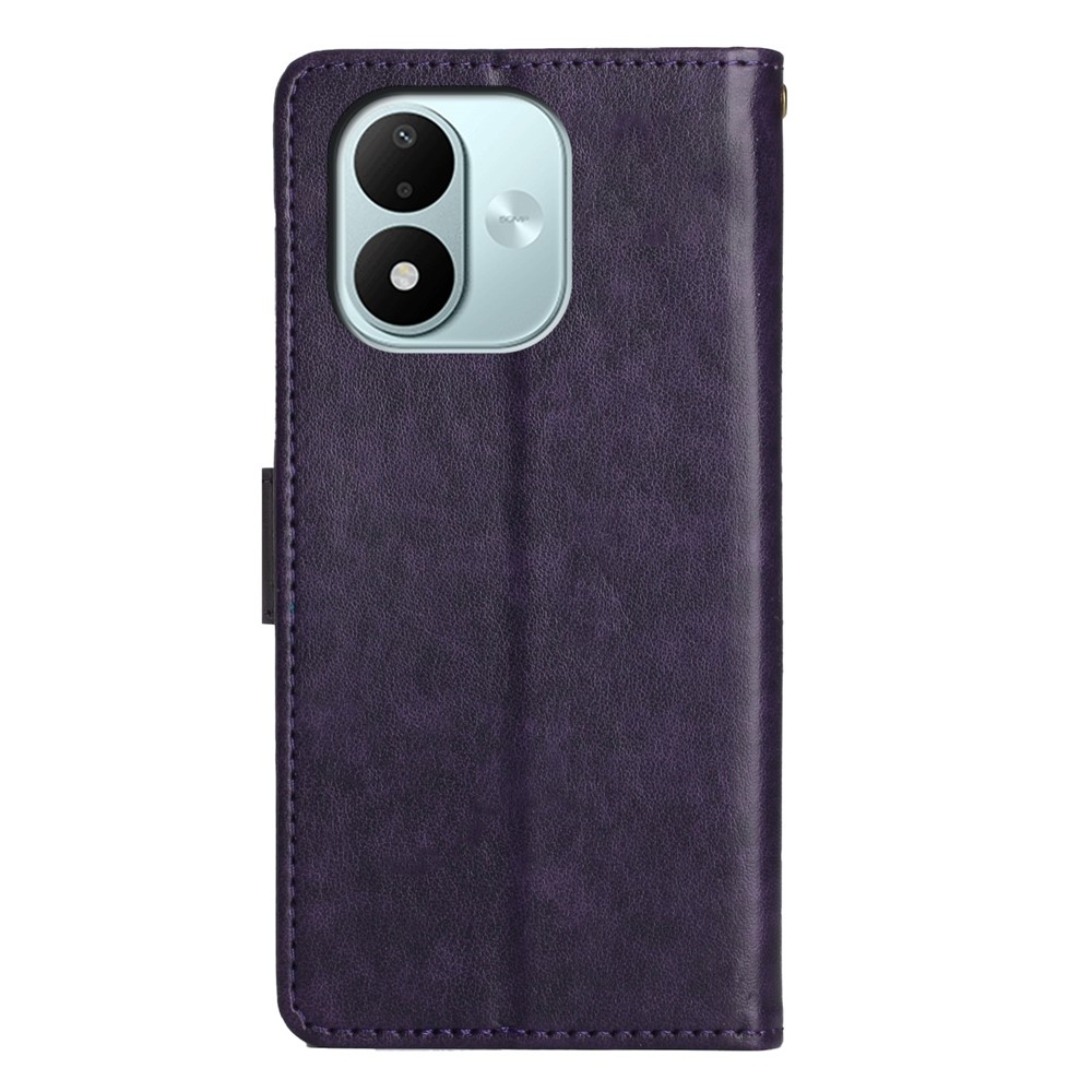 Flowers könyvhátlap a Xiaomi Redmi Note 17 4G/5G-hez – sötétlila