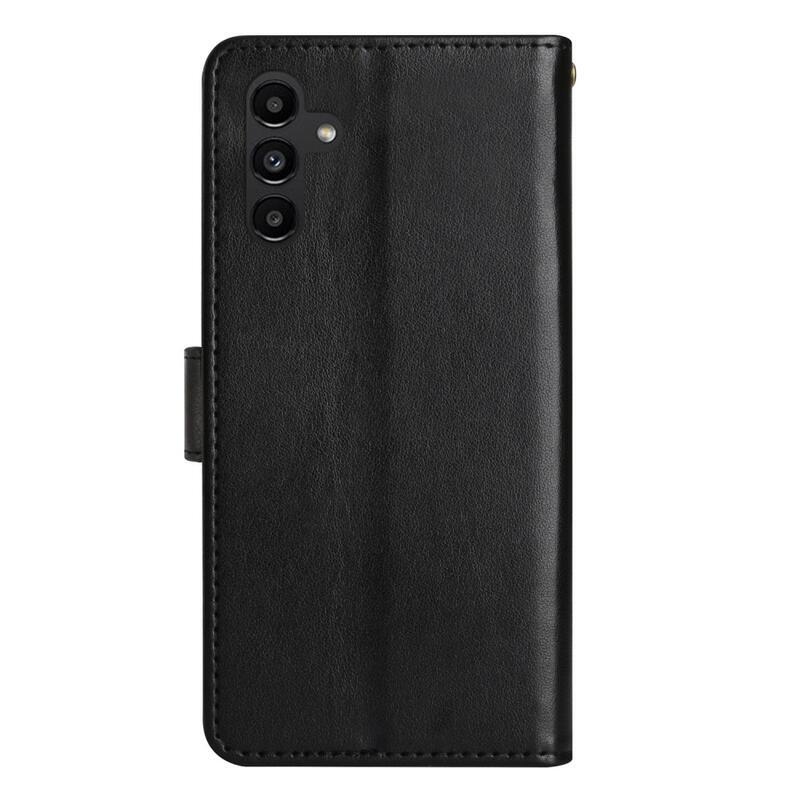 Virágok pénztárca tok Samsung Galaxy A54 5G-hez - fekete