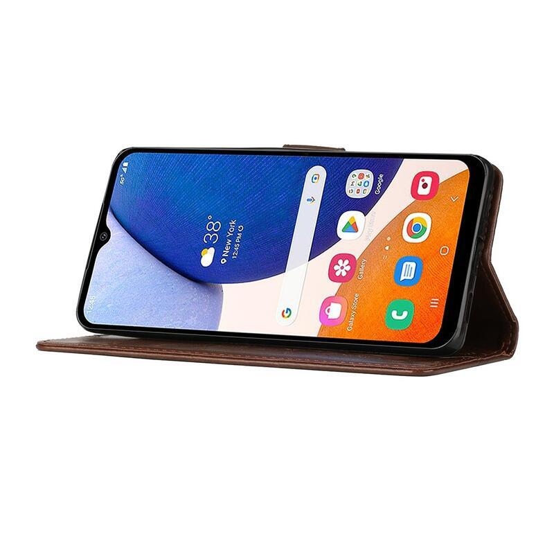 Virágok pénztárca tok Samsung Galaxy A54 5G-hez - barna