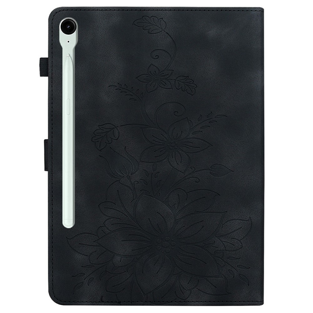 Virágok záródó tok Samsung Galaxy Tab S11 készülékhez - fekete