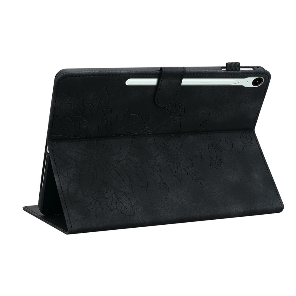 Virágok záródó tok Samsung Galaxy Tab S11 készülékhez - fekete