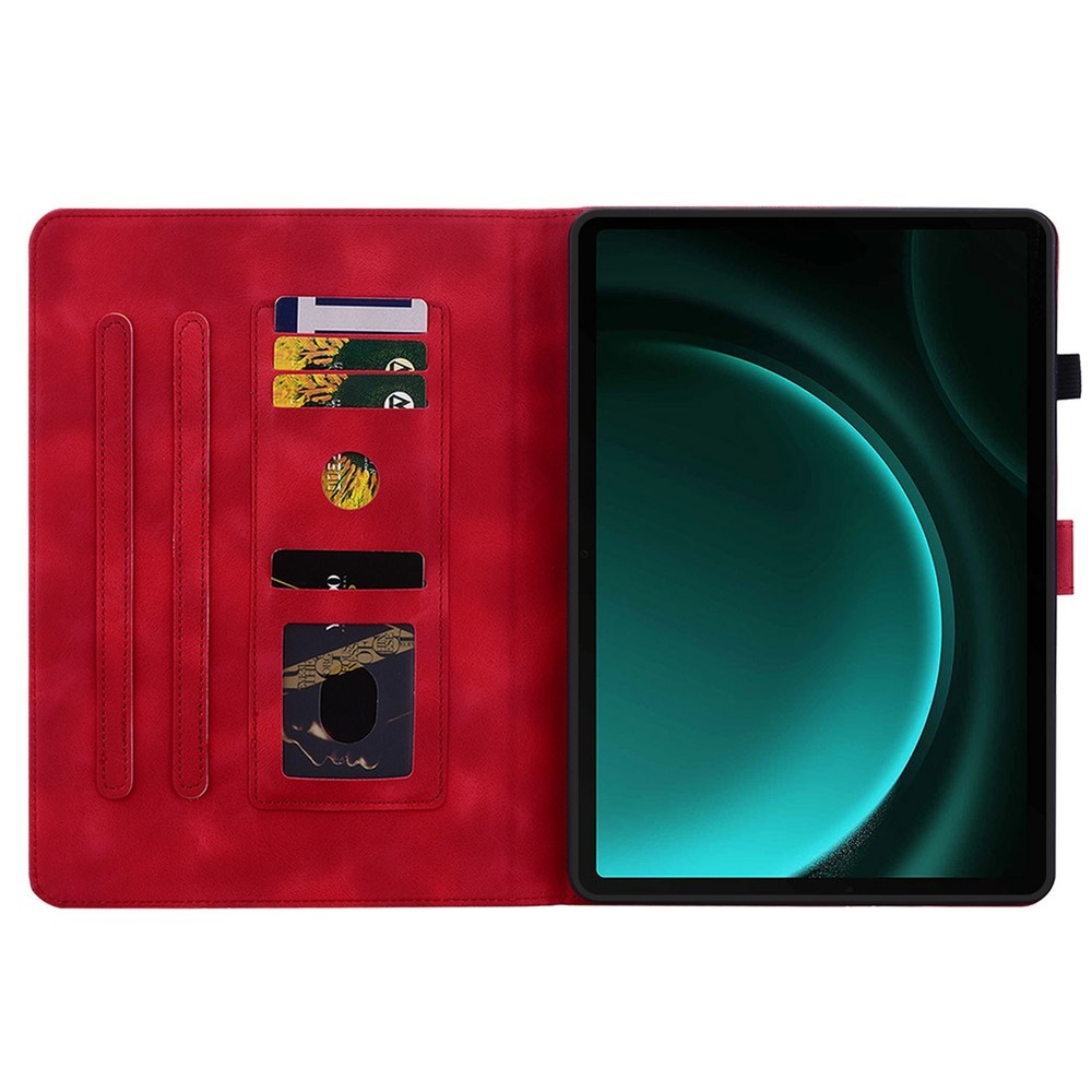 Virágok záró tok Samsung Galaxy Tab S11-hez - piros