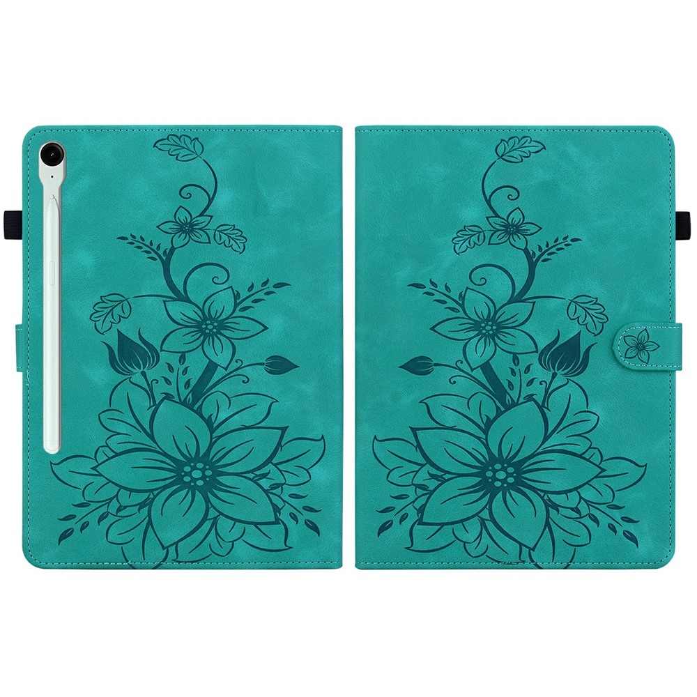Virágok záró tok Samsung Galaxy Tab S11 készülékhez - kékeszöld színű