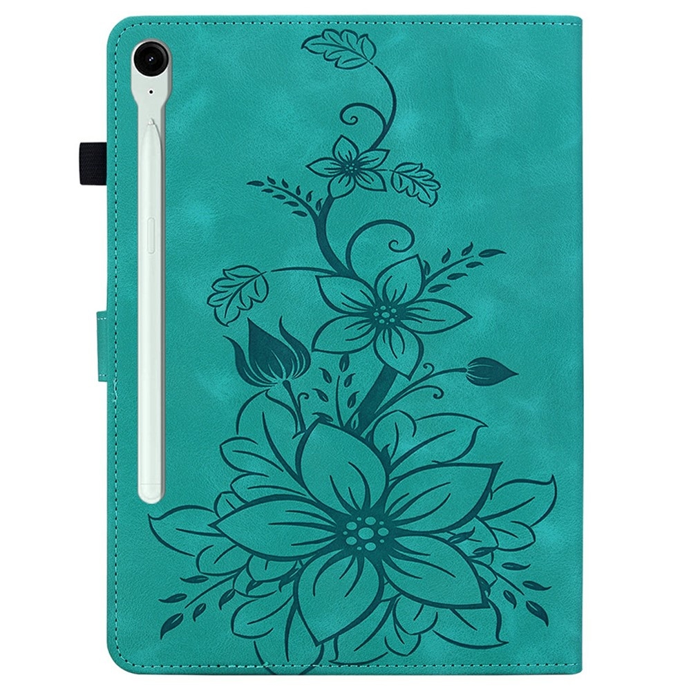 Virágok záró tok Samsung Galaxy Tab S11 készülékhez - kékeszöld színű
