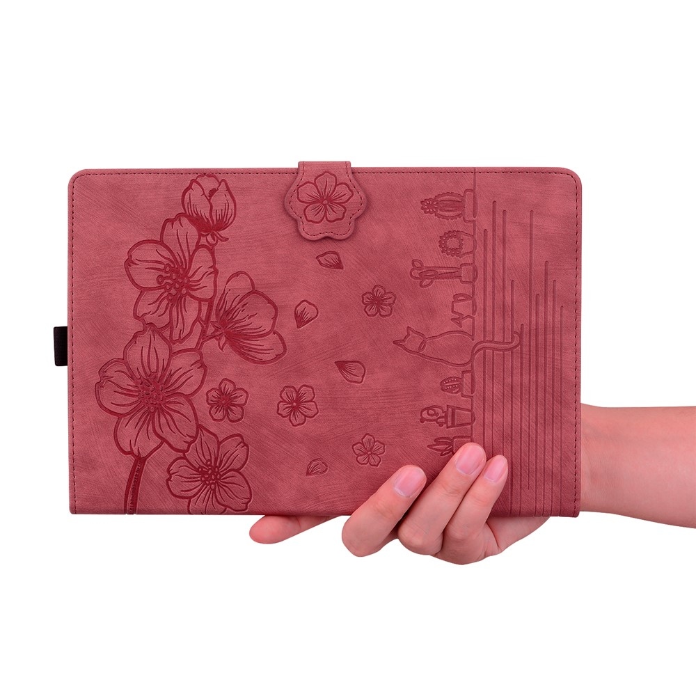 Flowers csukható tok a Samsung Galaxy Tab S12 Ultra/S11 Ultra/S10 Ultra készülékekhez – piros