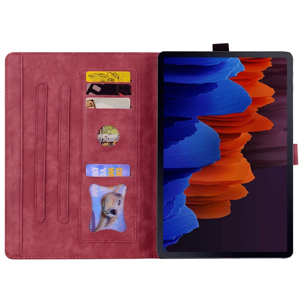 Flowers csukható tok a Samsung Galaxy Tab S12 Ultra/S11 Ultra/S10 Ultra készülékekhez – piros