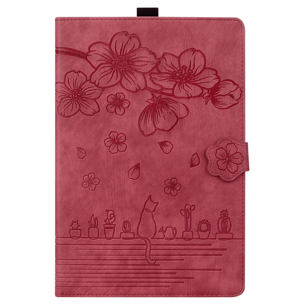 Flowers csukható tok a Samsung Galaxy Tab S12 Ultra/S11 Ultra/S10 Ultra készülékekhez – piros