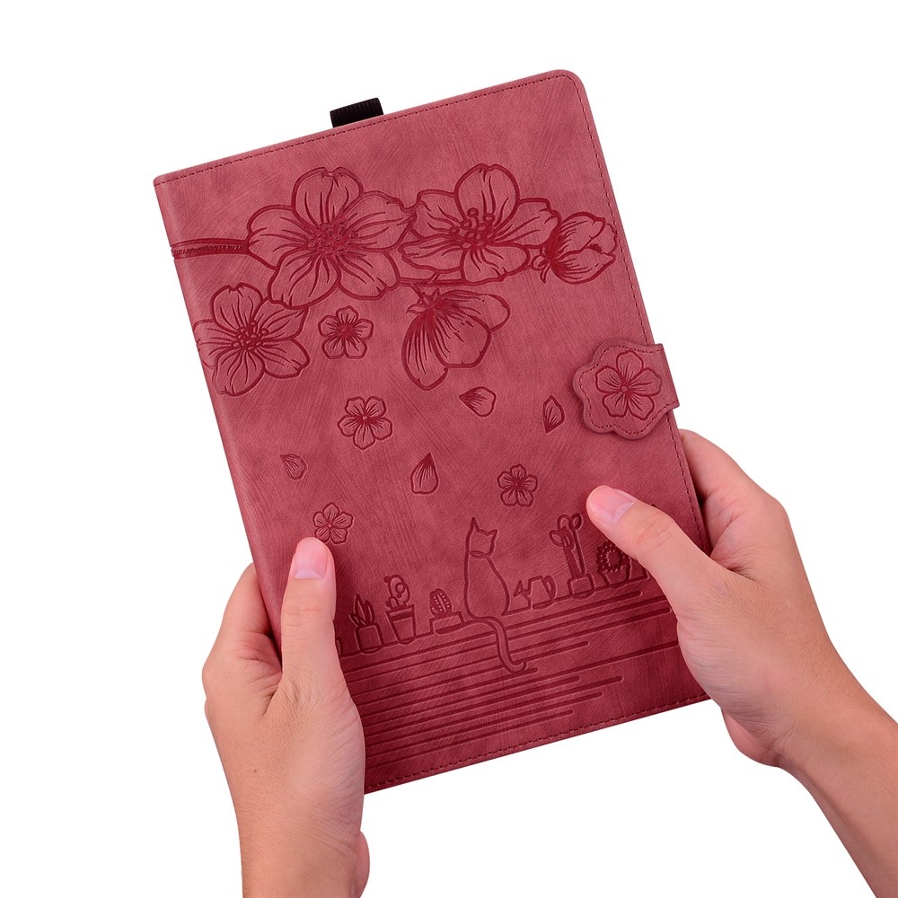 Flowers csukható tok a Samsung Galaxy Tab S12 Ultra/S11 Ultra/S10 Ultra készülékekhez – piros