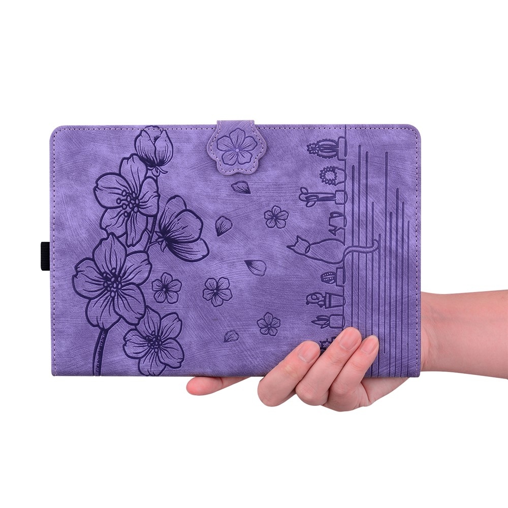 Flowers csukható tok a Samsung Galaxy Tab S12 Ultra/S11 Ultra/S10 Ultra készülékekhez – lila