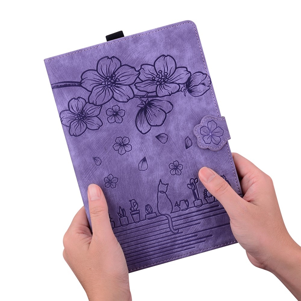 Flowers csukható tok a Samsung Galaxy Tab S12 Ultra/S11 Ultra/S10 Ultra készülékekhez – lila