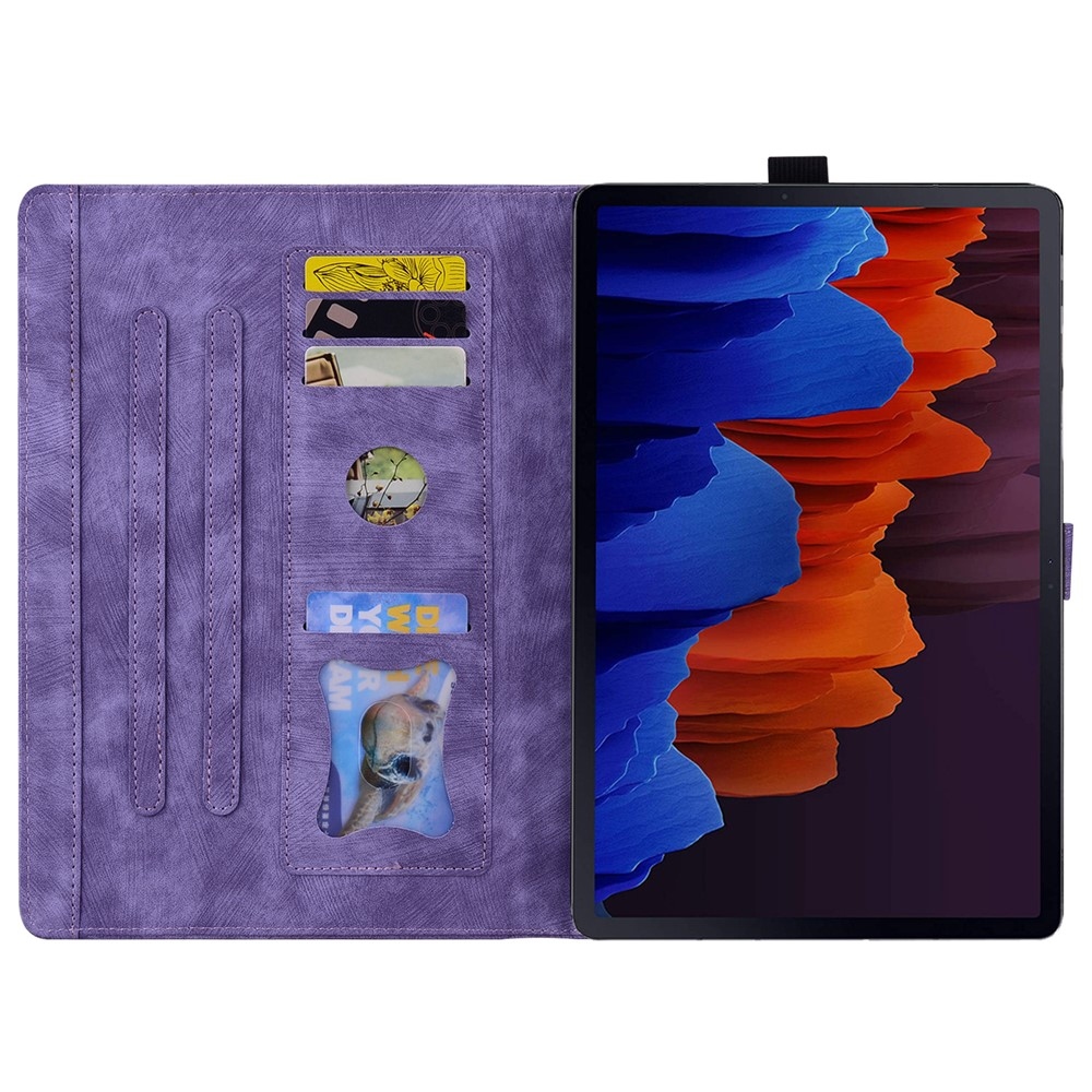 Flowers csukható tok a Samsung Galaxy Tab S12 Ultra/S11 Ultra/S10 Ultra készülékekhez – lila