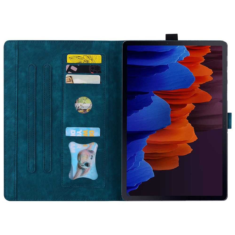 Flowers csukható tok a Samsung Galaxy Tab S12 Ultra/S11 Ultra/S10 Ultra készülékekhez – kék