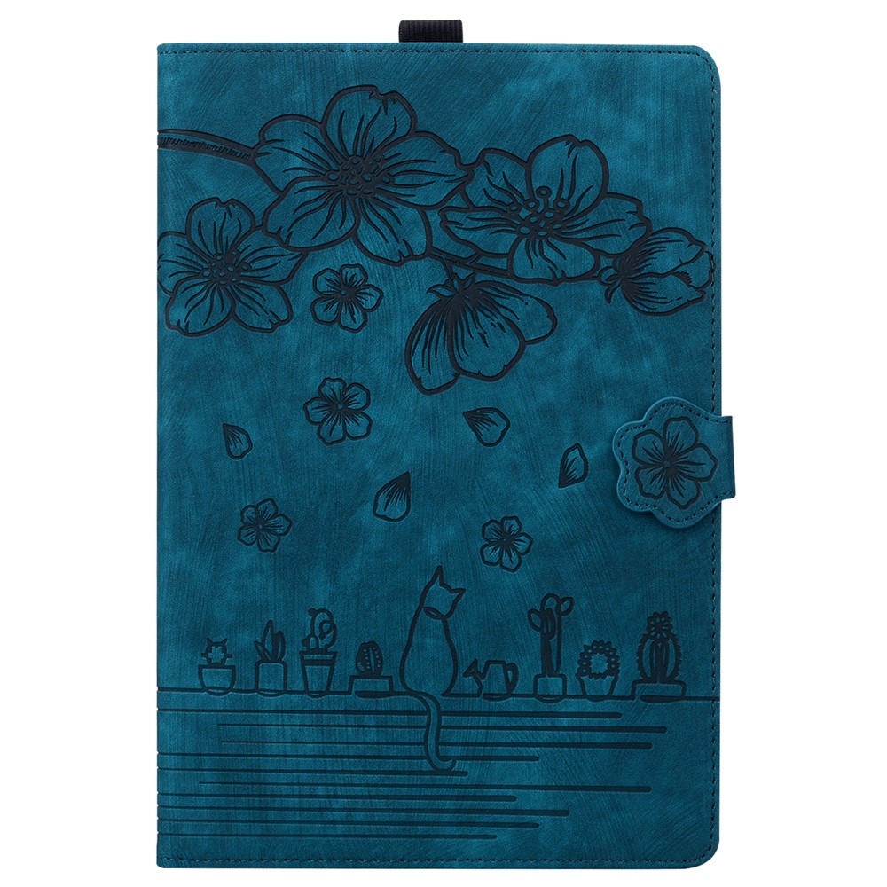 Flowers csukható tok a Samsung Galaxy Tab S12 Ultra/S11 Ultra/S10 Ultra készülékekhez – kék