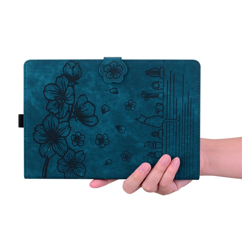 Flowers csukható tok a Samsung Galaxy Tab S12 Ultra/S11 Ultra/S10 Ultra készülékekhez – kék