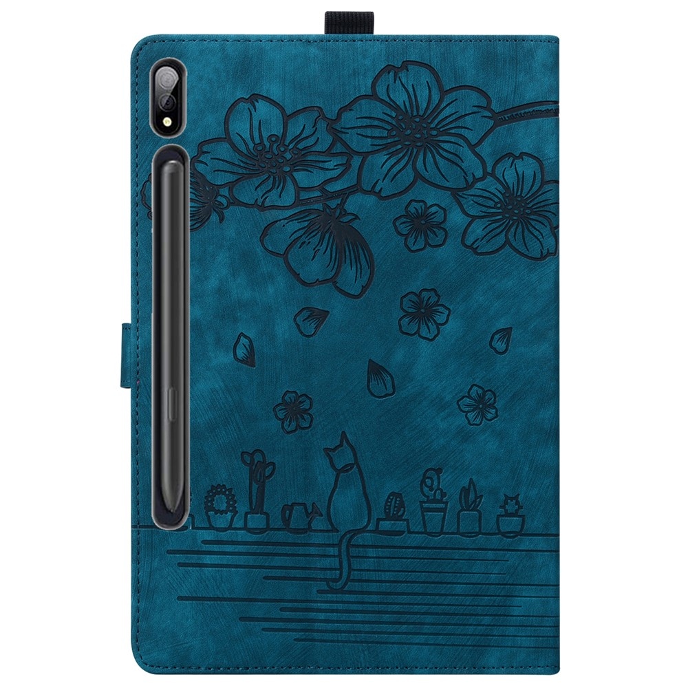 Flowers csukható tok a Samsung Galaxy Tab S12 Ultra/S11 Ultra/S10 Ultra készülékekhez – kék