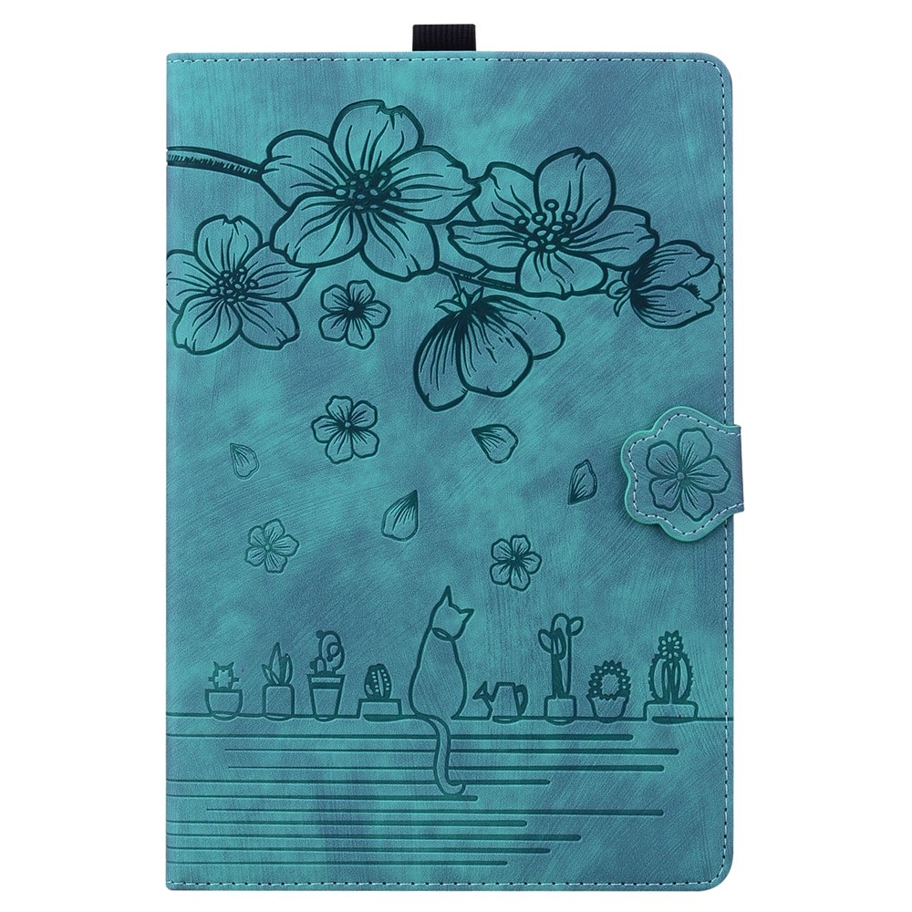 Flowers csukható tok a Samsung Galaxy Tab S12 Ultra/S11 Ultra/S10 Ultra készülékekhez – zöld